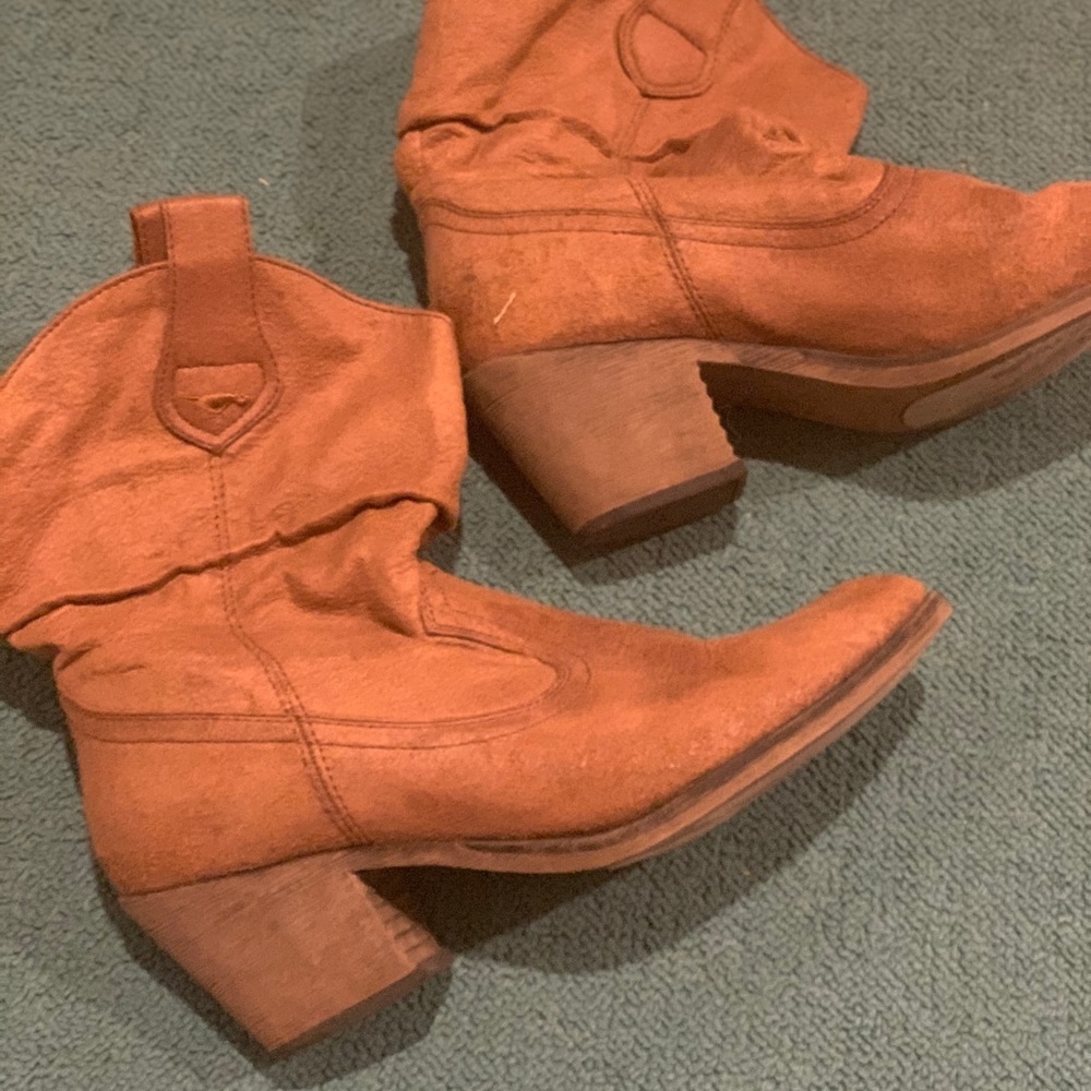 Tan Ankle Cowboy Boots